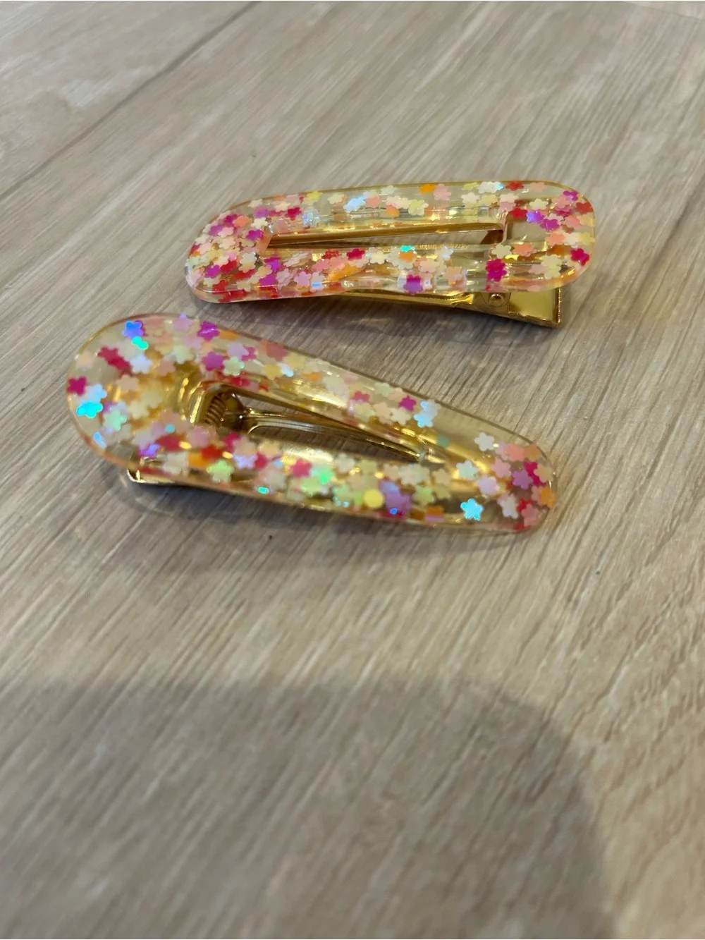 Glitter Star Hair Clip Barettes - Multicolor Set of 2